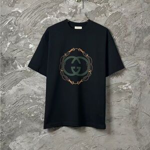 Gucci Black Tee with Chain Graphic